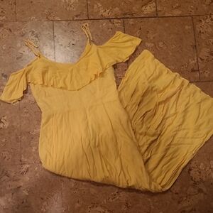 Yellow Off-Shoulder Maxi Dress